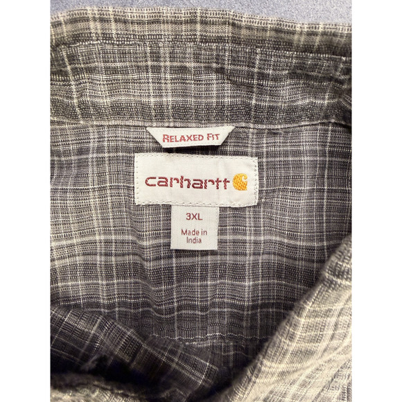 Carhartt Flannel Shirt Rugged Flex Relaxed Fit Workwear Mens 3XL Gray Plaid - Picture 5 of 7